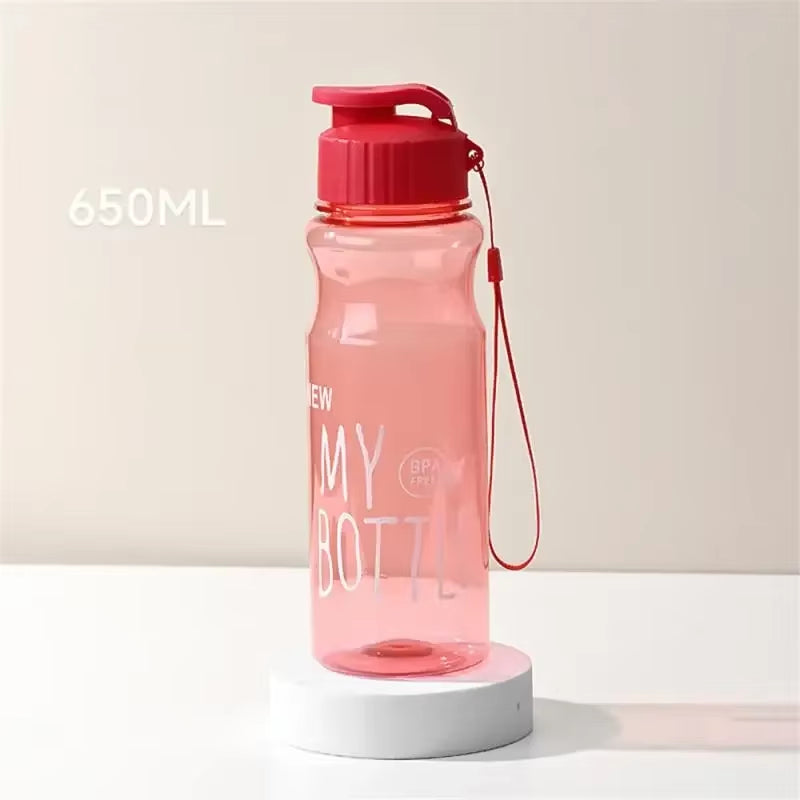Gift Plastic Water Bottle Large Capacity Sports Kettle Wholesale Transparent Cold Water Cup Outdoor Portable 650Ml