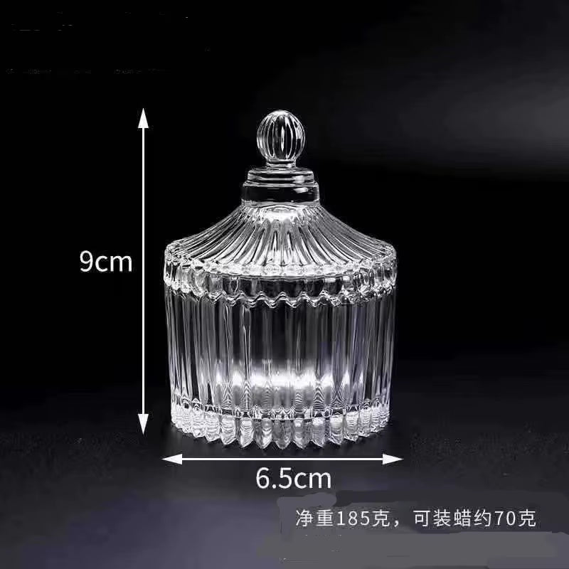 Crystal Glass Sugar Bowl Jar with Lid Fruit Candy Cup Creative Living Room Candy Jar Dried Fruit Plate Jewelry Box