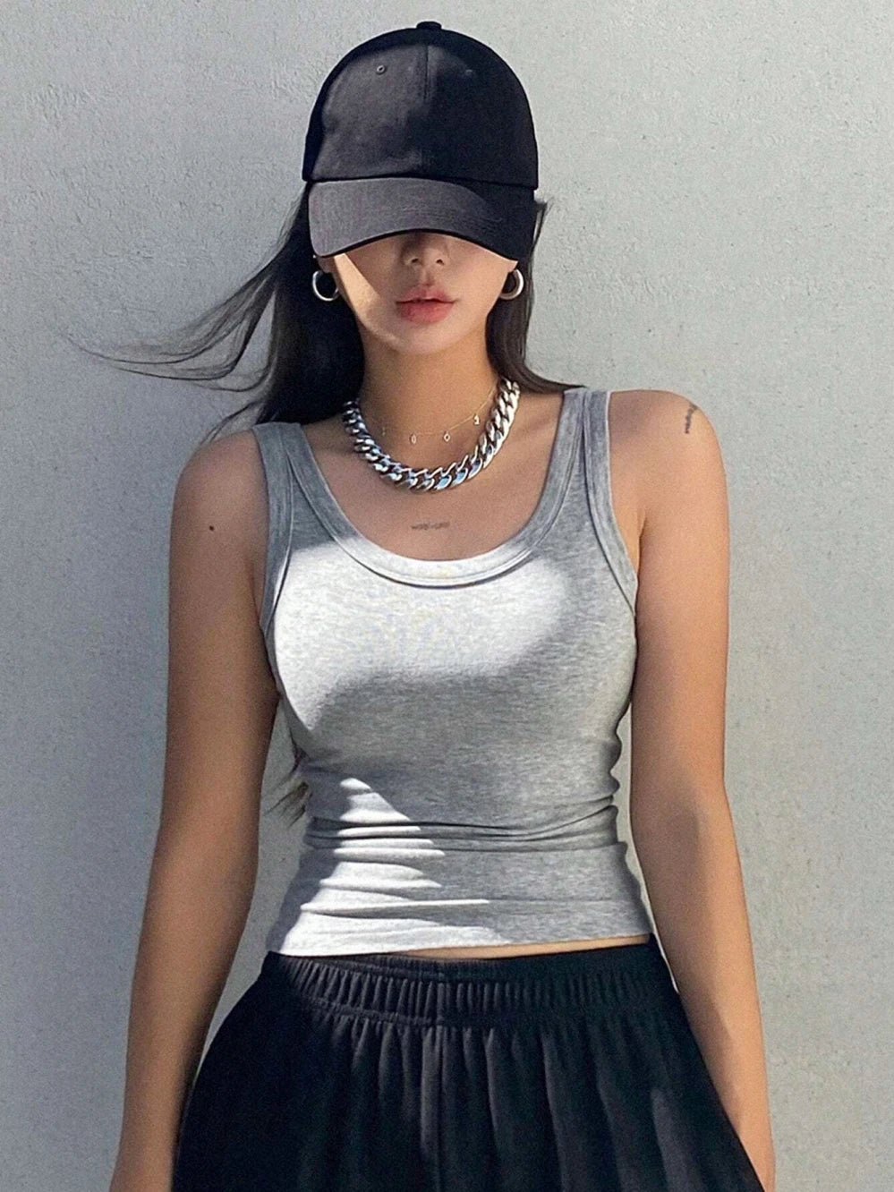 Camisole Tank Soft Top for Women Summer Outfits Tight and Sexy Tank Top Knitted Bottom Shirt and Sleeveless Top for Outerwear